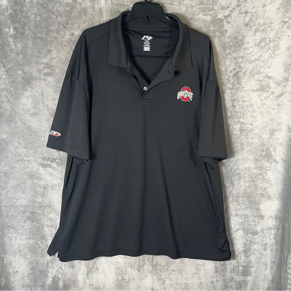 Black Ohio State Logo Polo Shirt - Performance Short Sleeve